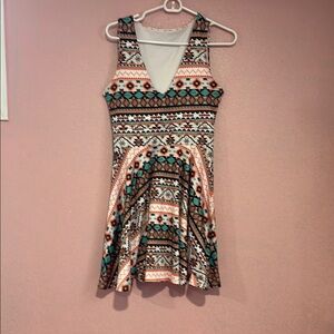 Tribal Print Sleeveless Dress